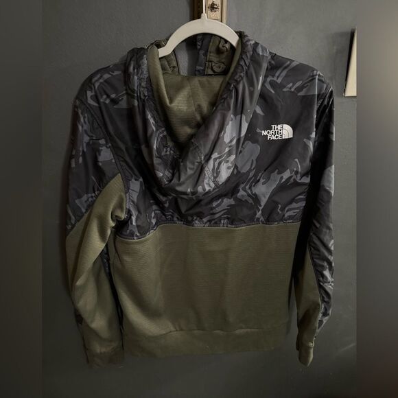 The Northface Full Zip Down Hooded Jacket Men's Size Small Green Black Multi - Picture 3 of 9